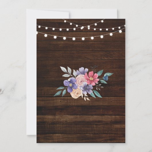 Pensioenpartij in ruste hout RozeFlowers nodigt ui Kaart (Achterkant)