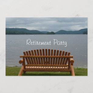 Pensioenpartij-Lakeview met houten bank Kaart
