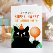 Pensioenpartij met zwarte kat en ballon