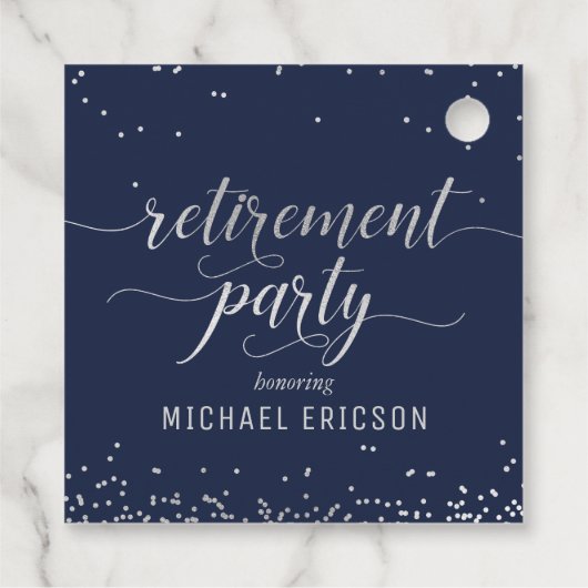 Pensioenpartij voor Label Elegant Silver, marine (Achterkant)