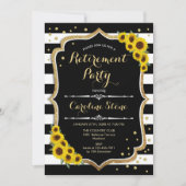 Pensioenpartij - Zonnebloemen, witte strepen Kaart (Voorkant)