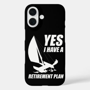 Pensioenplan Catamaran Trapeze Zeilkapitein iPhone 16 Hoesje