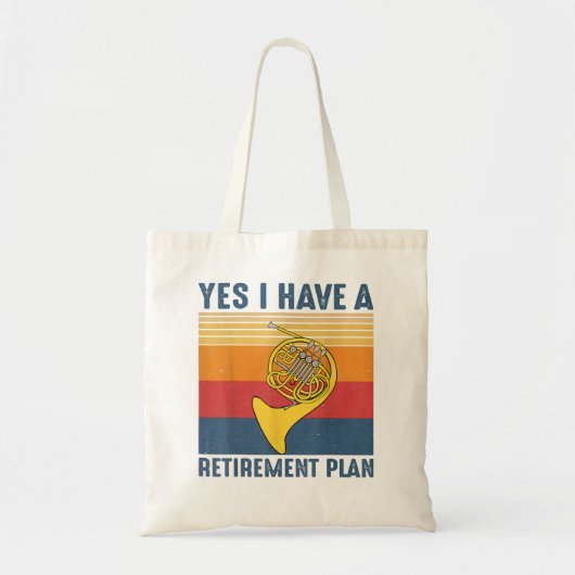 Pensioenplan Franse Horn Music Funny Reberekend Mu Tote Bag (Voorkant)
