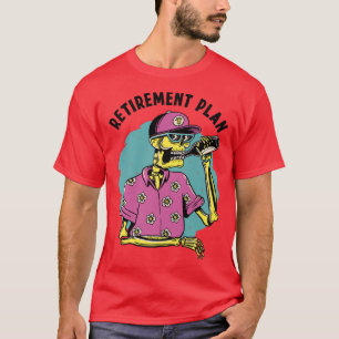 Pensioenplan Funny Beer Drink Skeleton T-shirt