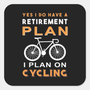 Pensioenplan I voor fietsen Vierkante Sticker