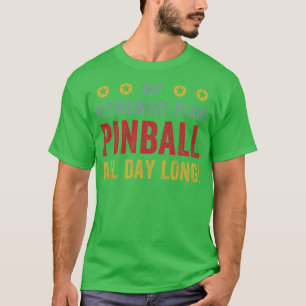 Pensioenplan Pinball de hele dag machines Arcade F T-shirt