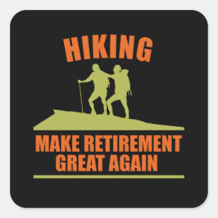 Pensioenplan voor woningen Funny Hikers Vierkante Sticker
