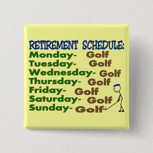 Pensioenregeling GOLFER Vierkante Button 5,1 Cm