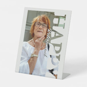Pensioenschild met foto Gepersonaliseerde pensi Reclamebord Met Voetstuk