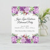 Pensioentabel Programma Paarse Floral (Staand voorkant)