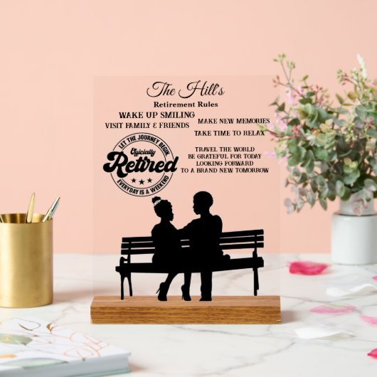 Pensioenuitkering Acryl Bord (Huwelijk)