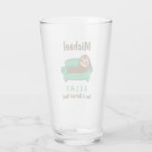 Pensioenuitkering Funny Lazy Sloth Beer Pint Glas (Achterkant)