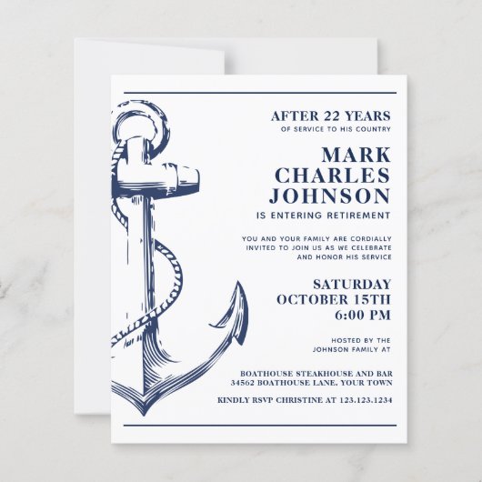 Pensioenuitkering Nautical Anchor Navy (Voorkant)