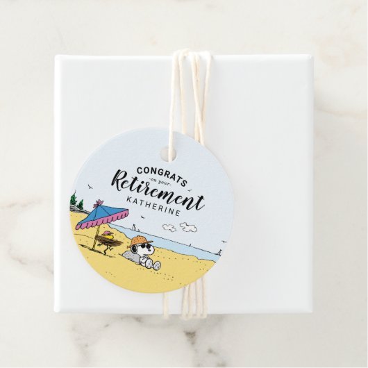 Pensioenuitkering | Snoopy & Woodstock op het stra Bedankjes Labels (In situ)