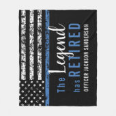 Pensioenuitkering van politie Thin Blue Line Ameri Fleece Deken (Voorkant)