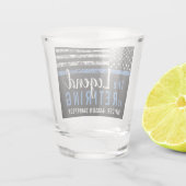 Pensioenuitkering van politie Thin Blue Line Ameri Shot Glas (Achterkant)