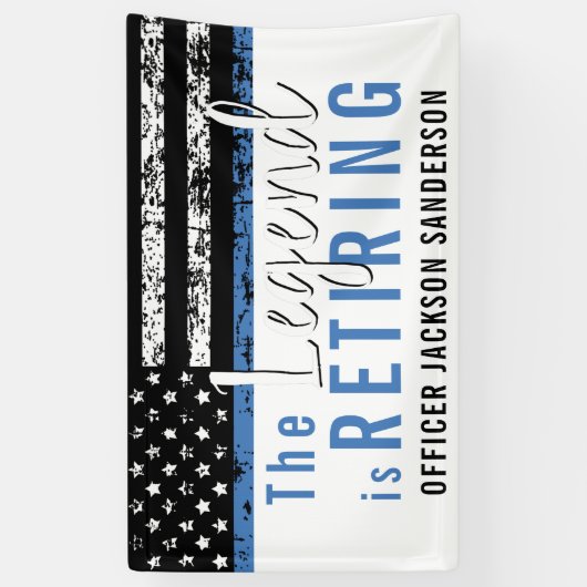 Pensioenuitkering van politie Thin Blue Line Ameri Spandoek (Verticaal)