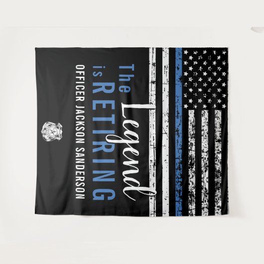 Pensioenuitkering van politie Thin Blue Line Ameri Wandkleed (Voorkant (horizontaal))