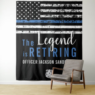 Pensioenuitkering van politie Thin Blue Line Ameri Wandkleed