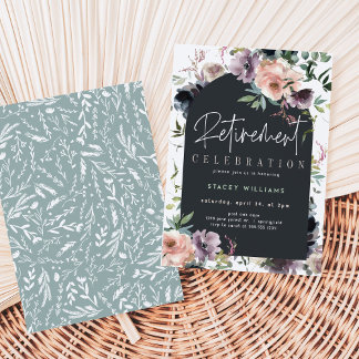 Pensioenuitnodiging voor vrouwen, bewerkbare Sjabl Kaart