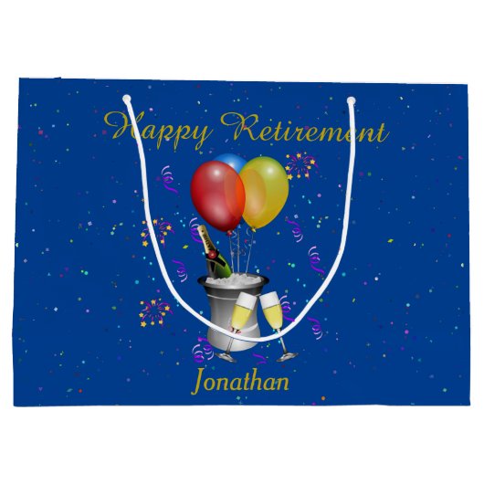 Pensioenviering Mousserende wijn Blauw Groot Cadeauzakje