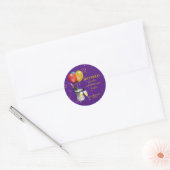 Pensioenviering Paars Ronde Sticker (Envelop)