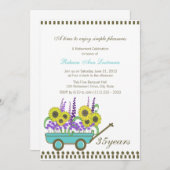 Pensioenwagen vol bloemen kaart (Voorkant / Achterkant)