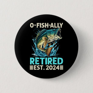 Pensioncadeaus Grappig Vissen Officieel met Pensio Ronde Button 5,7 Cm