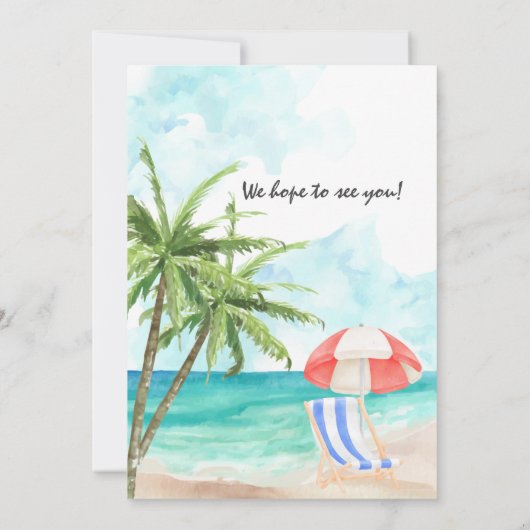 Pensionering Afscheid Spanning Zomer Beach Party Kaart (Achterkant)