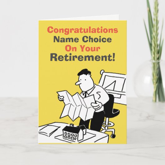 Pensionering architect kaart (Voorkant)