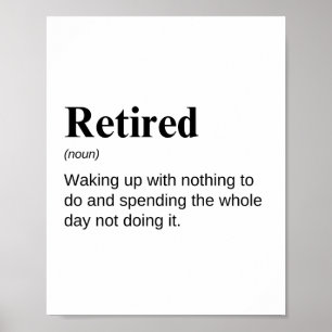 Pensionering Grappige Definitie Poster