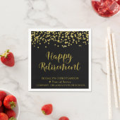 PENSIONERING Handgeschreven Script Gold Confetti N Servet (Insitu)