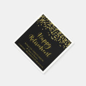 PENSIONERING Handgeschreven Script Gold Confetti N Servet (Hoek)