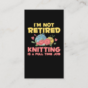 Pensionering Knitter Crochet in ruste Yarn Lover Visitekaartje