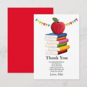 pensionering leraar, Apple, leraar die met pensioe Bedankkaart (Voorkant / Achterkant)