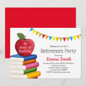 pensionering leraar, Apple, leraar die met pensioe Kaart (Voorkant / Achterkant)