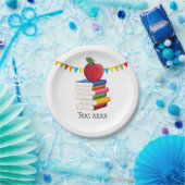 pensionering leraar, Apple, leraar die met pensioe Papieren Bordje (Feest)