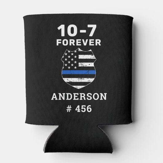 Pensionering politie 10-7 Personaliseren wetshandh Blikjeskoeler (Achterkant)