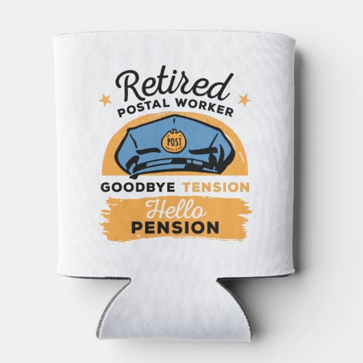 Pensionering postwerknemers Pensioen Hallo pensioe Blikjeskoeler (Achterkant)