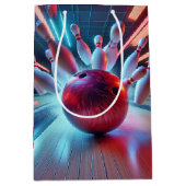 Pensionering Red Bowling Ball Strike Medium Cadeauzakje (Voorkant)