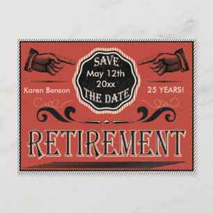 pensionering sparen de datum aankondigingskaart