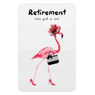 Pensionering staat je goed! Chique Classy Flamingo Magneet