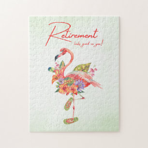 Pensionering staat je goed! Tropische Flamingo Legpuzzel