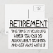 Pensionering: Tijd om niets te doen Briefkaart (Voorkant / Achterkant)