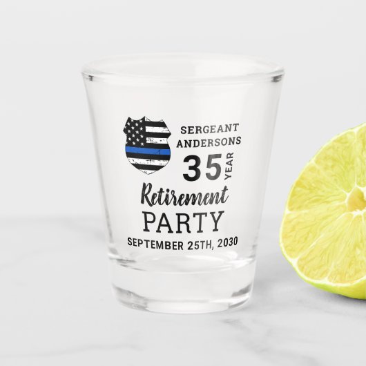 Pensionering van de politie - Aangepersonaliseerd Shot Glas (Voorkant)