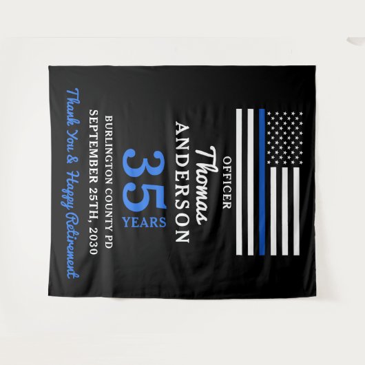 Pensionering van de politie - Aangepersonaliseerd  Wandkleed (Voorkant (horizontaal))