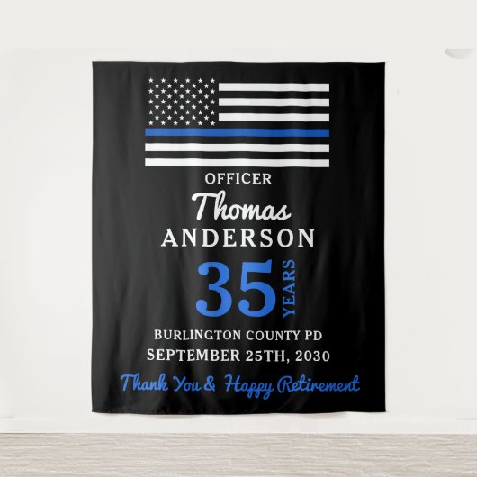 Pensionering van de politie - Aangepersonaliseerd  Wandkleed (Voorkant)