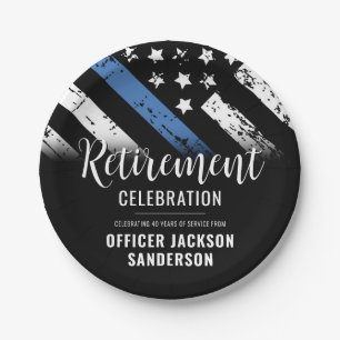 Pensionering van de politie in het kader van de bl papieren bordje