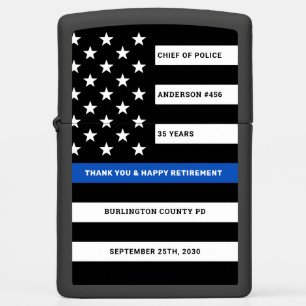 Pensionering van politieagent Aangepast met blauwe