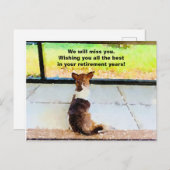 Pensionering - We zullen je missen. Briefkaart (Voorkant / Achterkant)